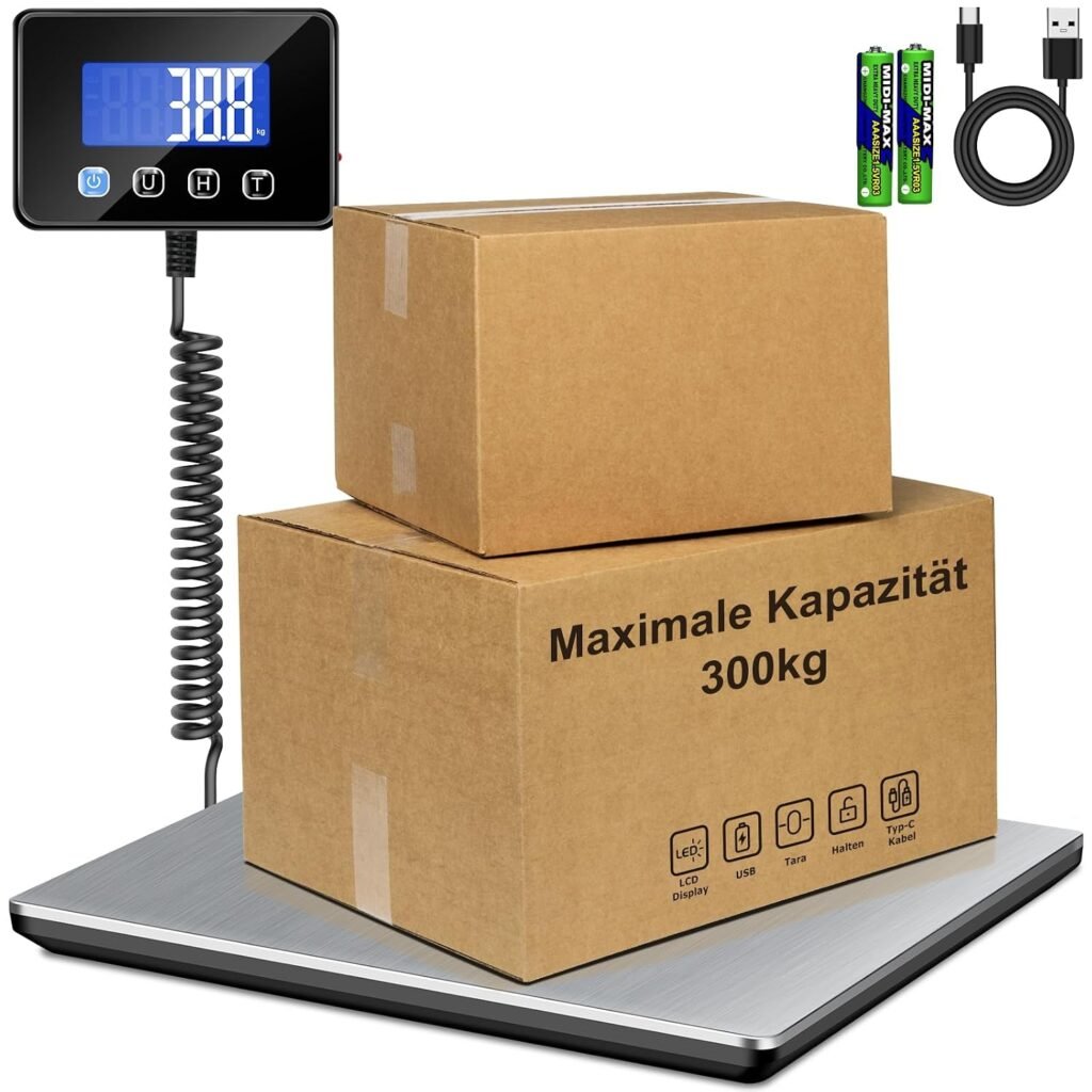 Pakketschaal 300 kg met 20 g nauwkeurigheid en LCD-display voor pakketten, magazijn en bagage