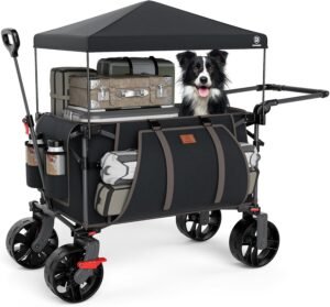 XXL Bolderkar Opvouwbaar – Transportkar met Brede Banden – Verstelbare Duw- en Trekhandel – Tot 100 kg Belastbaar, Voor Outdoor en Camping