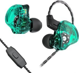 In-Ear Monitor Oordopjes met Microfoon – 1DD 1BA Hybride Drivers – HiFi Geluid – 3,5 mm Jack, 4N OFC Kabel, Oorvinnen