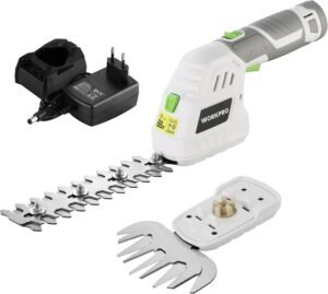 Draadloze Gras- en Heggenschaar 12V – 2-in-1 Grasschaar en Struikschaar – 2Ah Accu met Oplader – Grasmes 12,5 cm, Struikmes 16 cm