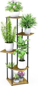 Plantenrek voor Binnen – Metalen Plantenstandaard – Bloemenrek voor Woonkamer, Slaapkamer en Kantoor – Decoratief Plantenrek