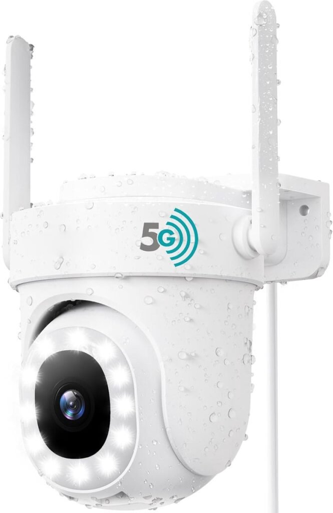 5MP buiten beveiligingscamera met 2.5K, PTZ, kleuren nachtzicht en AI-detectie