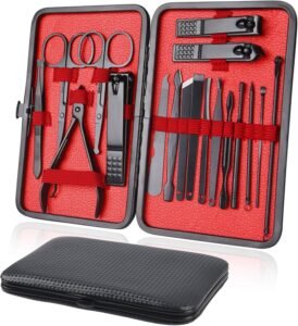 Nagelknipper Set – Nagelverzorgingsset met Vijl – Roestvrij Staal – Draagbare Pedicureset met Opbergdoosje