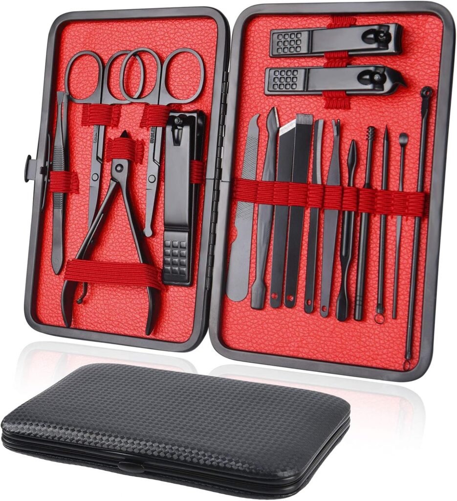 Professionele nagelknipper set met vijl van roestvrij staal voor manicure en pedicure