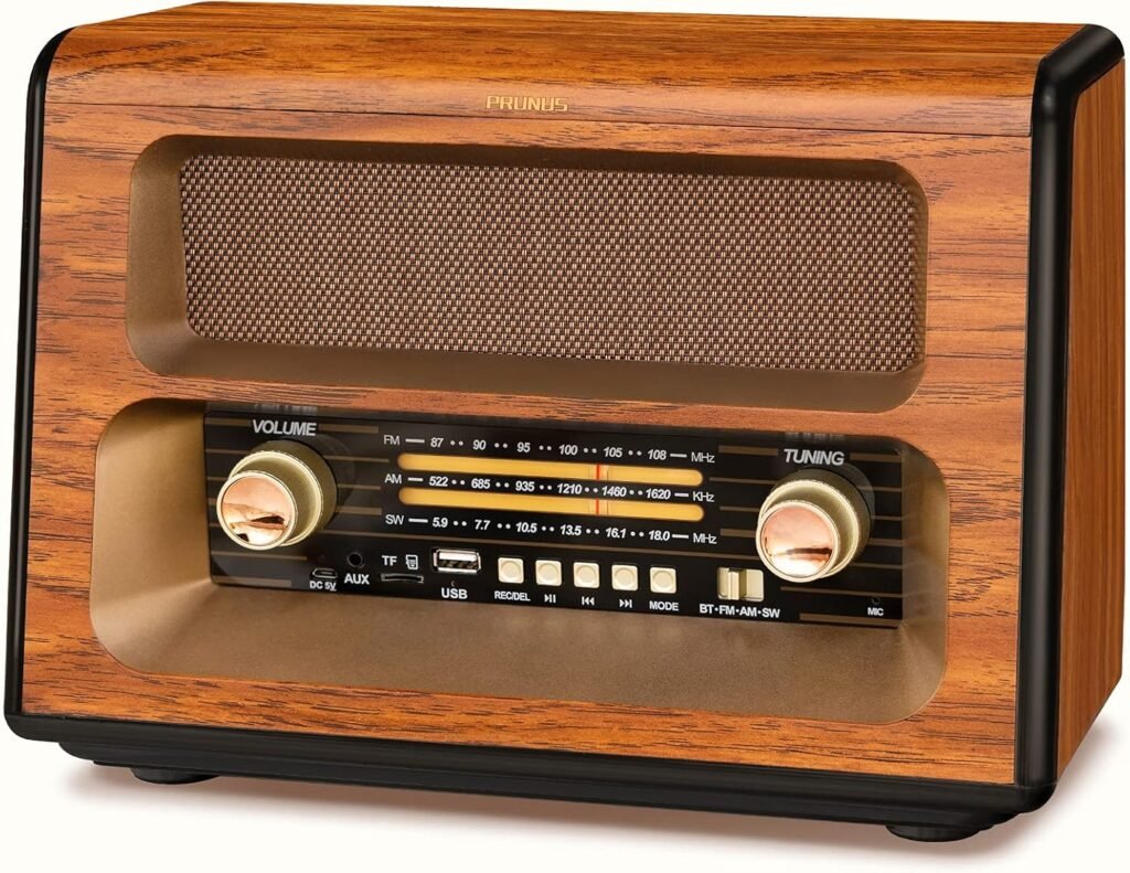 Vintage retro radio met Bluetooth, AM/FM/SW ontvangst en USB aansluiting