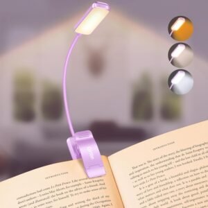Boeklamp met Clip 9 LED – Oplaadbare Leeslamp met Warm en Koel Wit Licht – Flexibele Dimbare Lamp met 3 Lichtstanden en Batterij-indicator