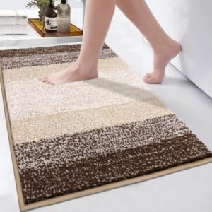 Badmat Microvezel 60×90 cm – Zacht Antislip Badkamerkleed – Waterabsorberend Douchetapijt – Wasbaar Koffiekleurig Badkamertapijt