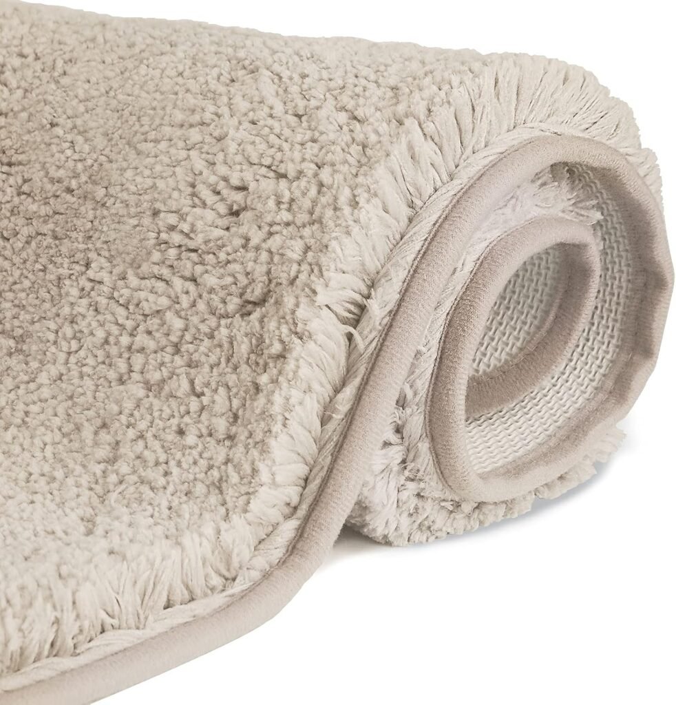Hoogpolige antislip badmat 50x80 cm van zachte microvezel voor douche, bad en wastafel