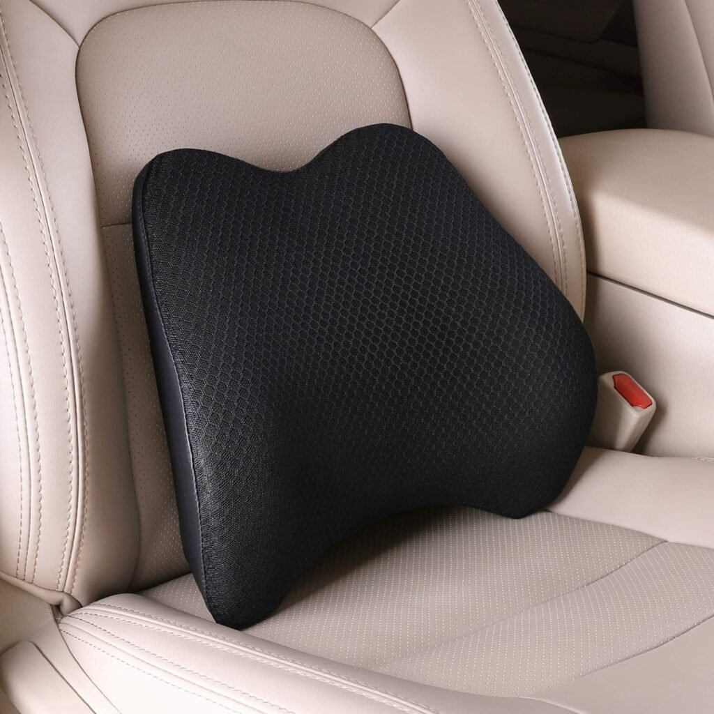 Lendensteun traagschuim steunkussen ergonomisch zwart voor auto en thuis