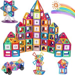 Magnetisch Constructiespeelgoed 122 Stuks – Magnetische Bouwblokken 3D – Educatief Montessori Speelgoed – Voor Kinderen van 3 tot 7 Jaar