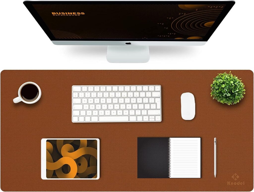 Bureaulegger van PU-leder 43 x 90 cm met dubbelzijdig oppervlak en vloeipapierhouder