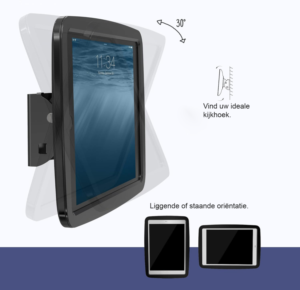 Anti-diefstal iPad wandhouder 10,2 inch voor iPad 7e, 8e en 9e generatie