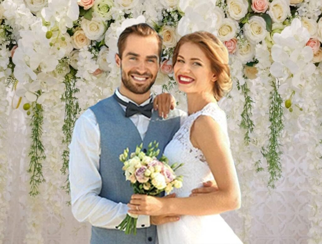 Fotografie Achtergrond met Witte Rozen - Bloemen Achtergronddoek voor Fotoshoot en Feest - Opvouwbaar Polyester - 213 x 152 cm