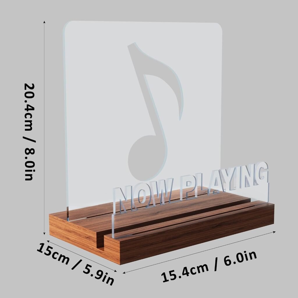 Vinyl plaathouder met warm witte verlichting voor vinylalbum display