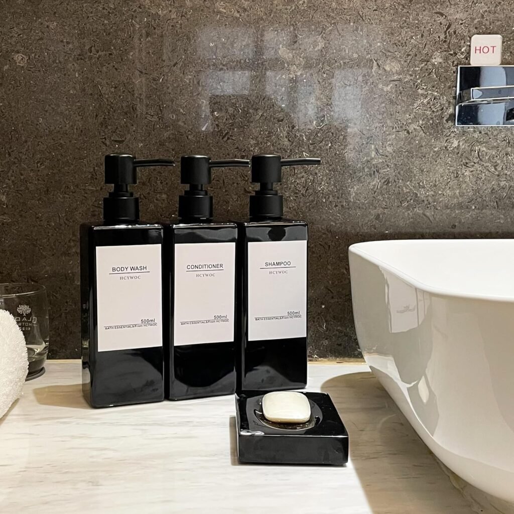 Shampoo dispenser met 3 compartimenten voor wandmontage zonder boren, voor shampoo en conditioner