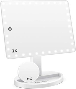 LED make-upspiegel met touchscreen, verstelbare verlichting en vergrotingsfunctie