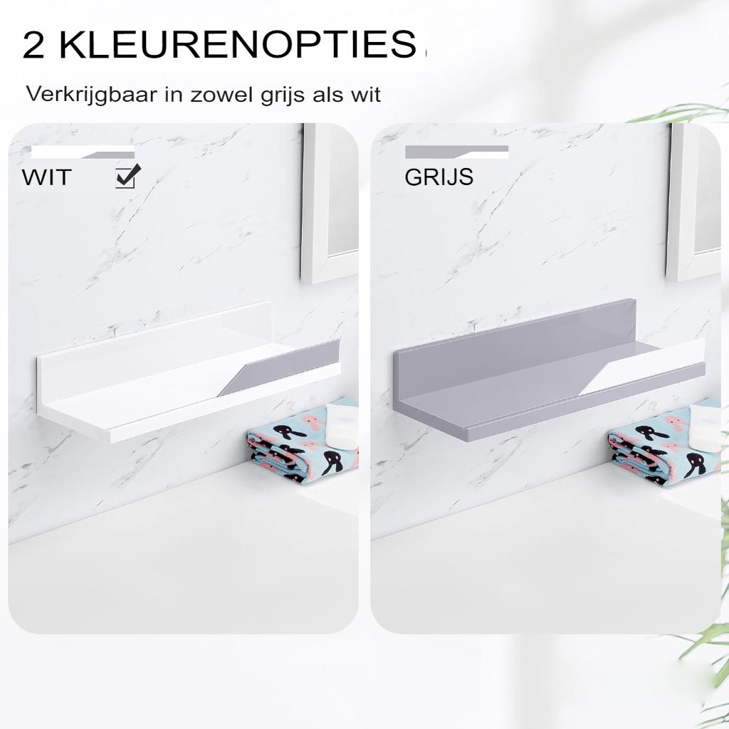 Zelfklevende RVS badkamer wandplank, 30 x 15 cm, zilverkleurige douche organizer voor toiletartikelen