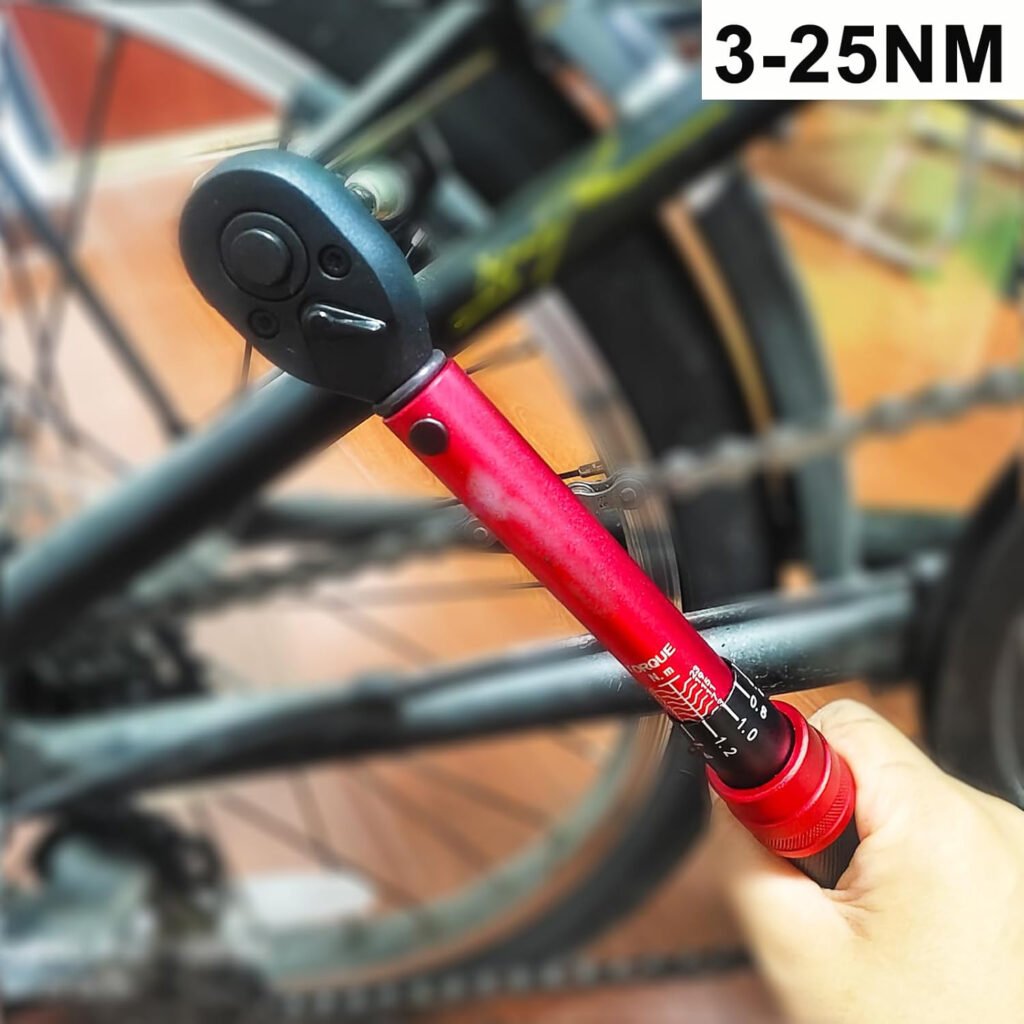 Draaimomentsleutel 3-25 Nm met 1/4 inch aandrijving en klikfunctie voor fietsen en motorfietsen