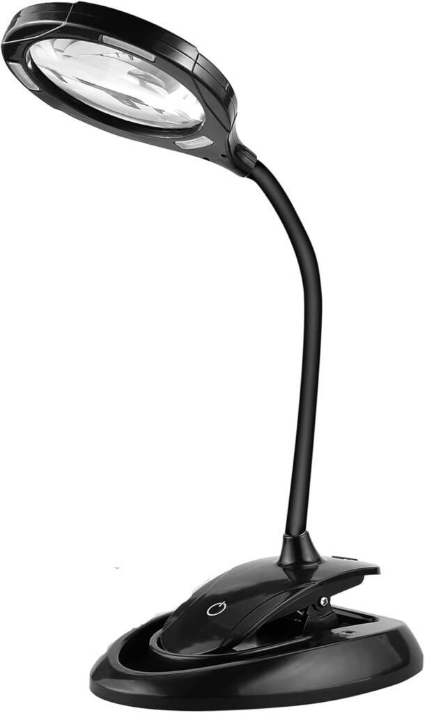Vergrootglas lamp met LED verlichting, tafelklem en 5x 10x vergroting voor lezen, werk en reparaties