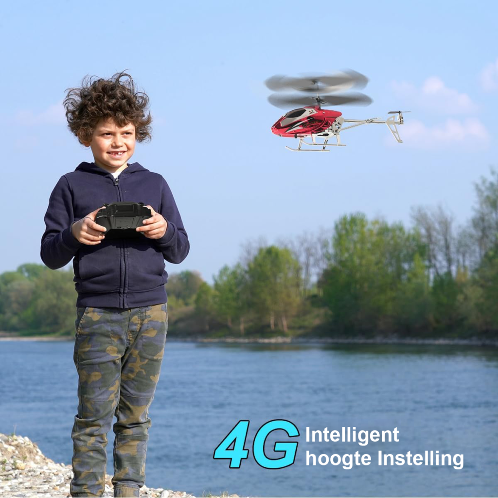 RC helikopter 2.4G met afstandsbediening, LED-licht, vaste hoogte en éénknopsstart voor kinderen vanaf 12 jaar