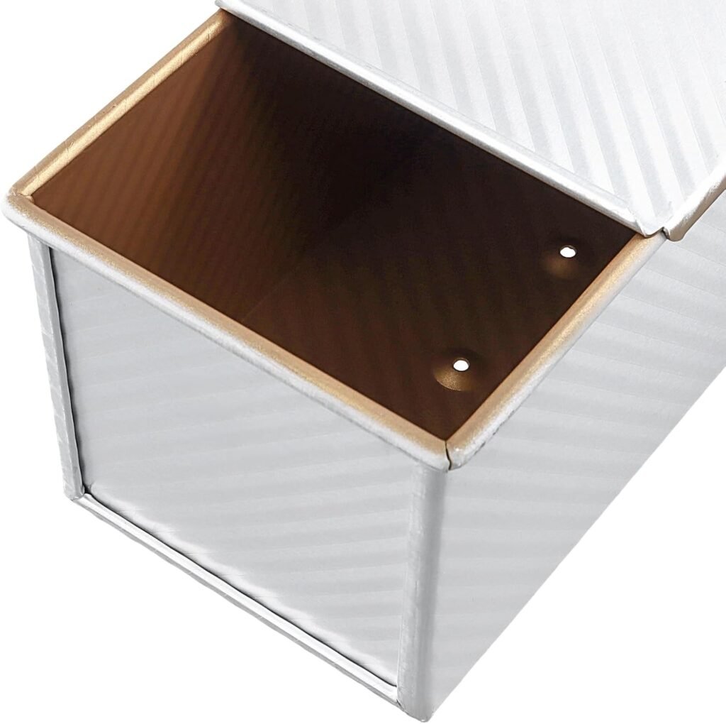 Broodbakvorm met deksel van aluminium, 34 x 13,5 x 12 cm, zilverkleurig en antiaanbak