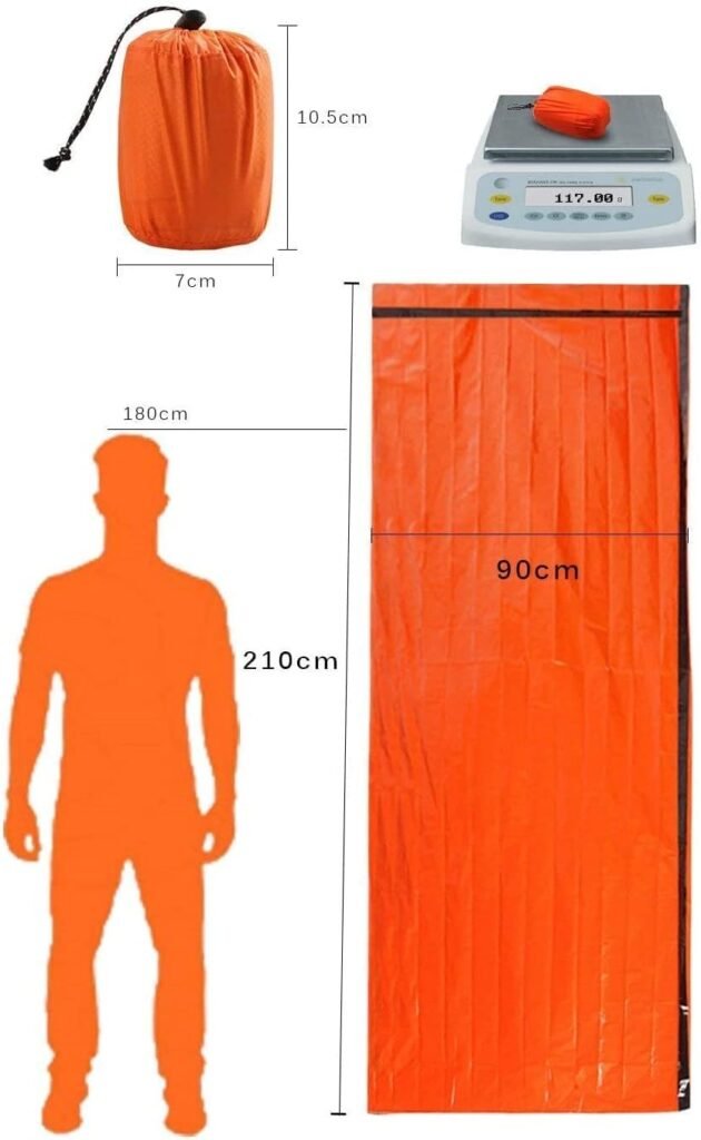 Survival slaapzak set van 2 herbruikbare bivakzakken, thermische nooddekens voor camping en hiken