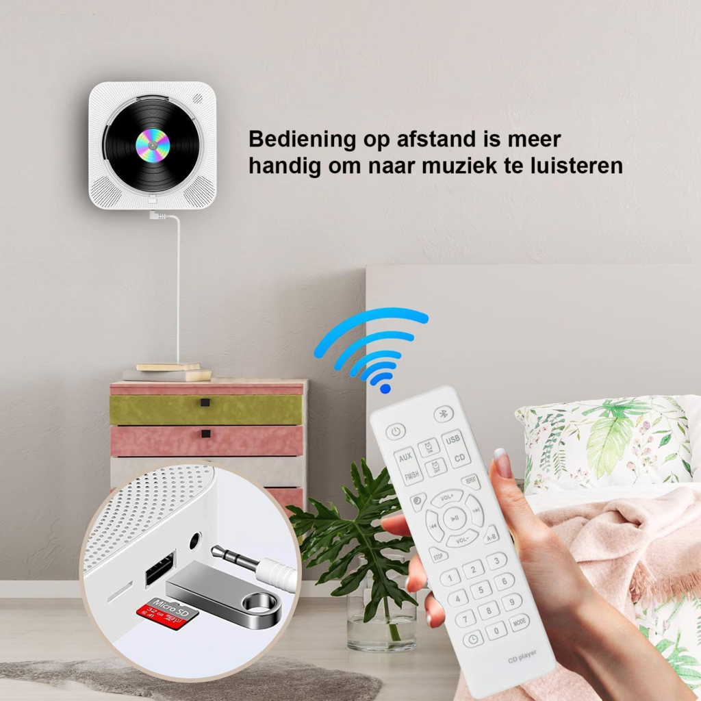 CD-speler met radio en Bluetooth, USB, MP3 en afstandsbediening