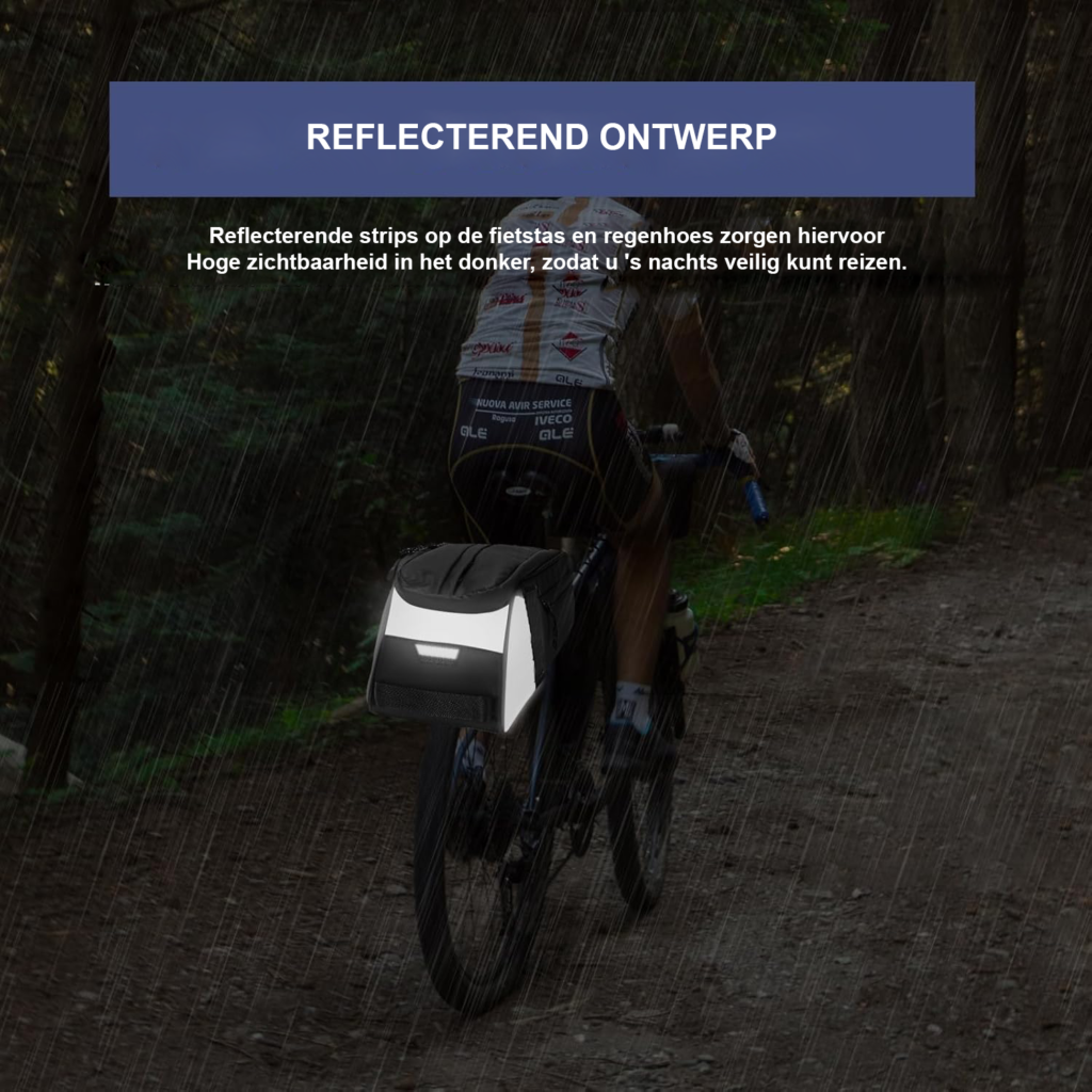 Fietstas voor Bagagedrager 8 Liter - Waterdichte Bagagedragertas - Reflecterend en Multifunctioneel - Met Regenhoes
