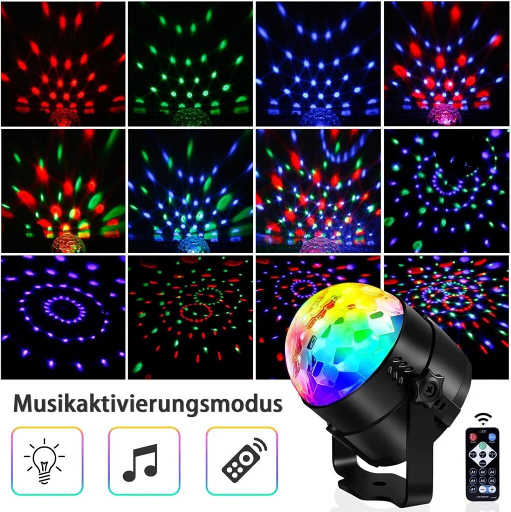 Disco bal met LED verlichting en RGB partyverlichting voor feesten en DJ gebruik