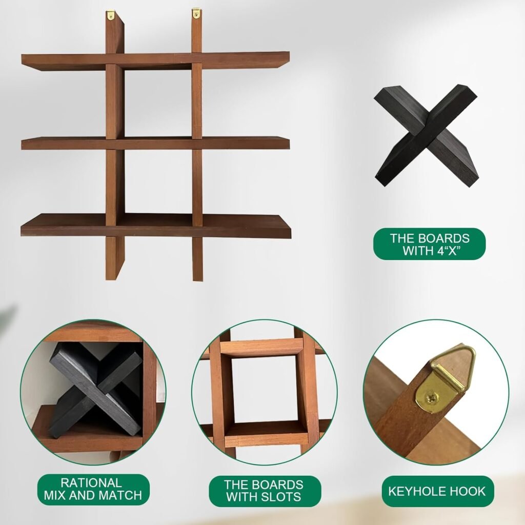 Houten toiletpapierhouder met plank, wandgemonteerd en decoratief wandrek voor badkamer en woonkamer