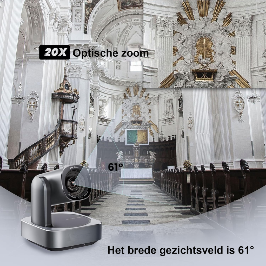 20x Optische Zoom PTZ Camera met USB HDMI LAN IP voor 1080p 60fps live streaming en videoconferentie
