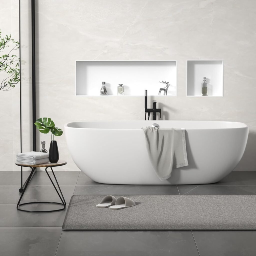 Witte douche nis van RVS 304, wandnis 90 x 30 x 10 cm voor de badkamer