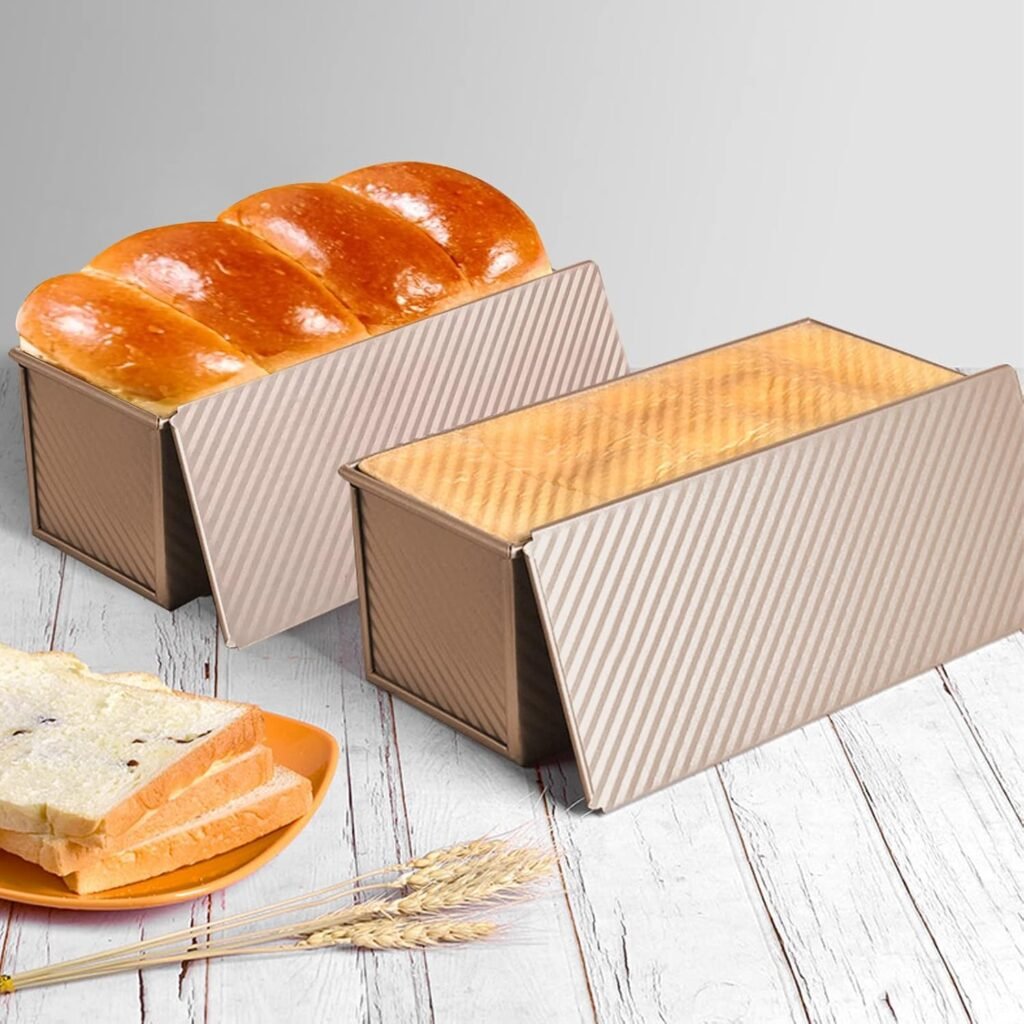 Broodbakvorm met deksel en ventilatiegaten, rechthoekige antiaanbak broodvorm voor toast- en sandwichbrood in de oven