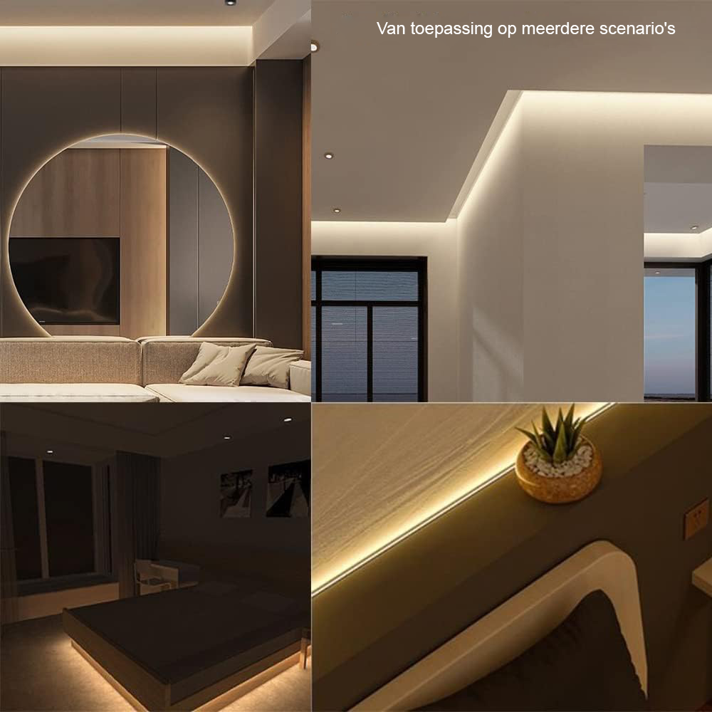 COB LED strip 5 meter warm wit 3000K, zelfklevend en flexibel, 5 mm breed voor binnenverlichting