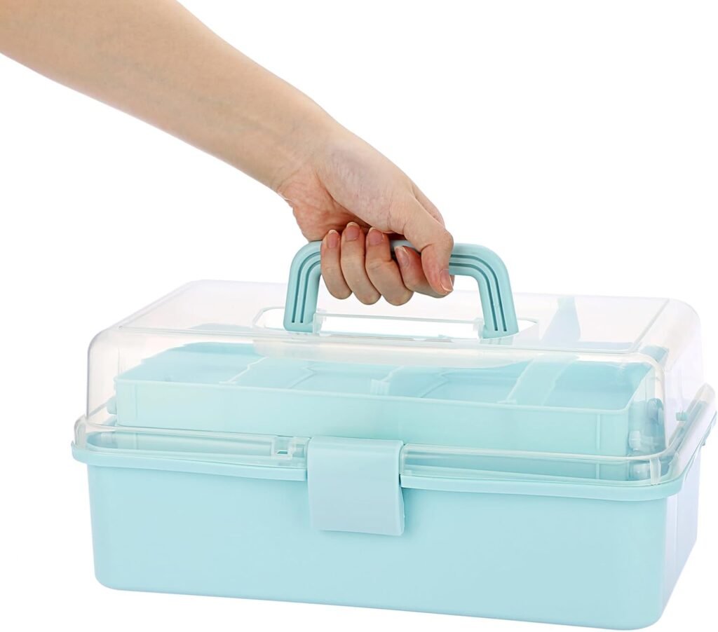 Opbergbox met 3 lagen en 7 vakken voor knutselspullen en speelgoed