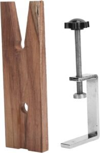 Houten Werkbank voor Juweliers – Sieradenwerkbank met V-vormige Klem – Voor Sieraden Maken, Polijsten en Graveren – Hout en IJzer