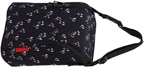 Thermische babyfles tas met isolerende fleshouder, waterdichte nylon opbergtas, bloemen zwart