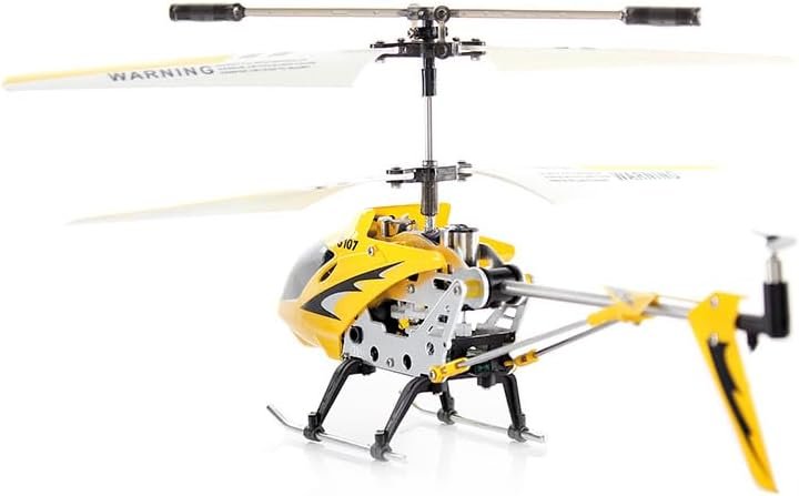 Mini RC helikopter met afstandsbediening, gele 3-kanaals indoor speelgoedhelikopter met gyroscoopstabilisatie en LED-verlichting