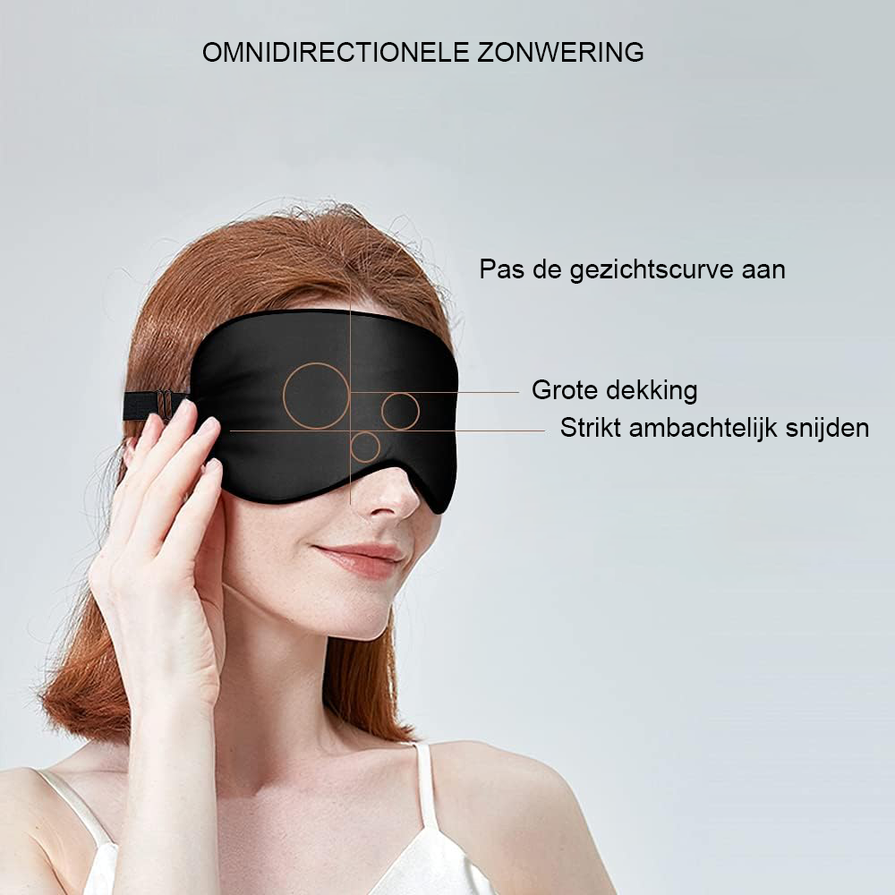 Verstelbaar zijden slaapmasker van 100% moerbeizijde in perzikroze, voor dames en heren