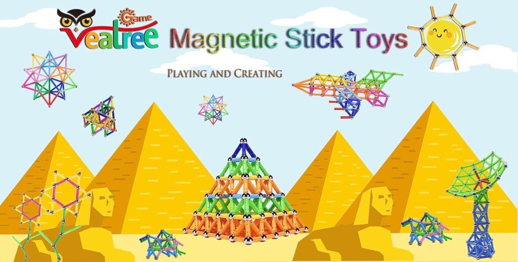 Magnetische bouwblokken 308-delig, educatief STEM constructiespeelgoed met opbergtas voor kinderen