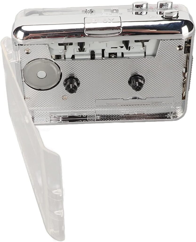 Draagbare cassette speler met USB-C cassette-naar-MP3 converter en koptelefoon