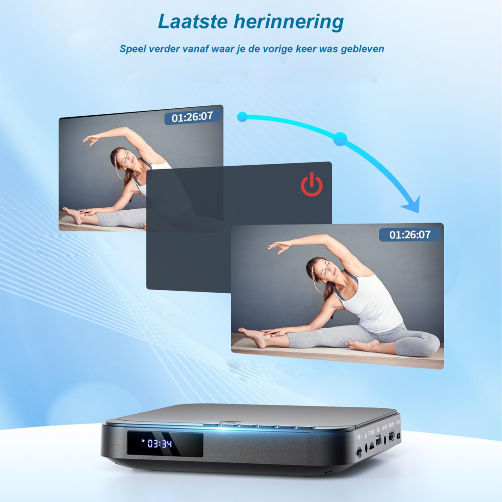 Draagbare dvd-speler met 10 inch scherm, afstandsbediening en ingebouwde luidsprekers voor onderweg