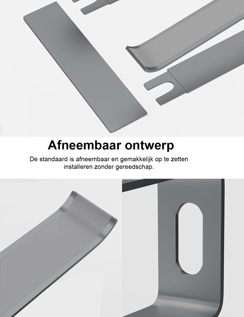 Ergonomische laptopverhoger voor bureau, geschikt als laptophouder voor MacBook, Dell en HP
