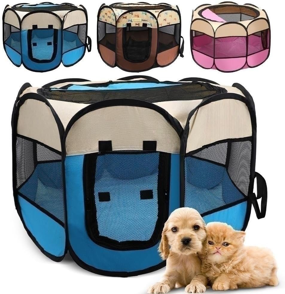 Opvouwbare puppy uitloop voor binnen en buiten, grijze hondenren
