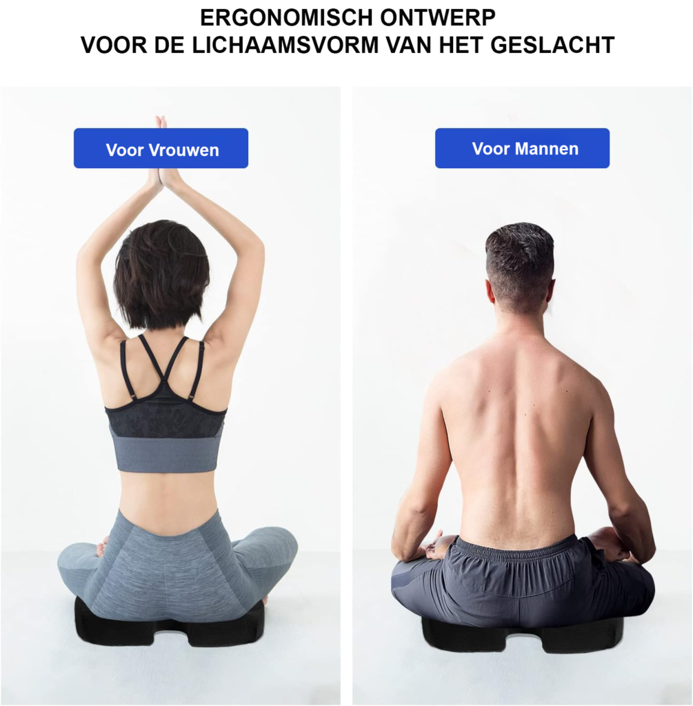 Ergonomisch memory foam zitkussen met koelgel voor bureaustoel en autostoel ter ondersteuning van stuit en rug