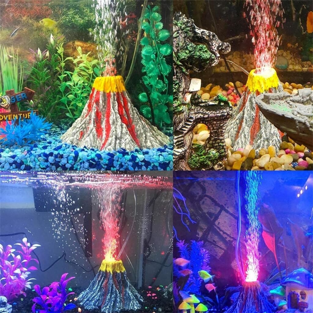 Aquarium ornament met luchtpomp en LED-verlichting als decoratie voor aquarium