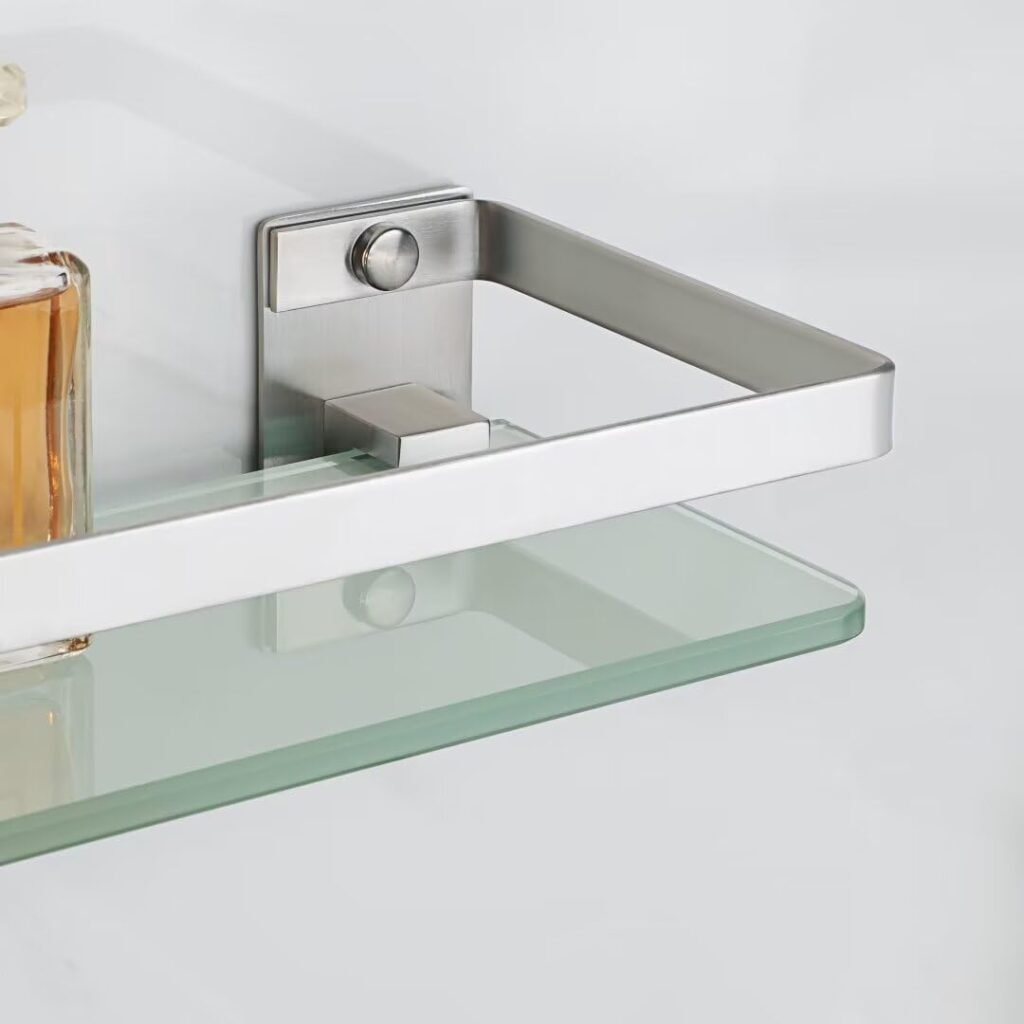 Matzwarte RVS badkamerplank voor wandmontage 38 cm