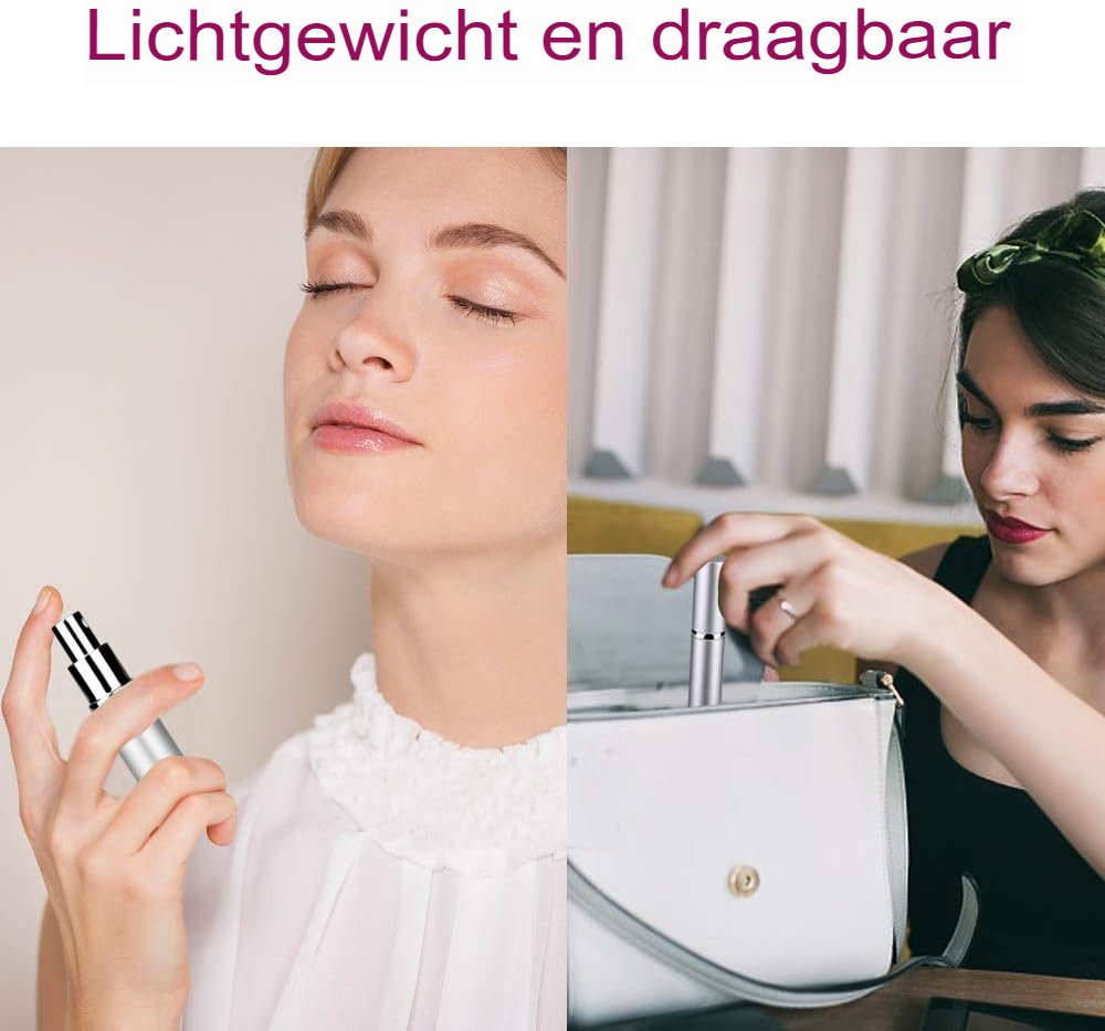 Hervulbare verstuiverflessen 5 ml set van 3 voor parfum en cosmetica, donkerblauw met UV-bescherming