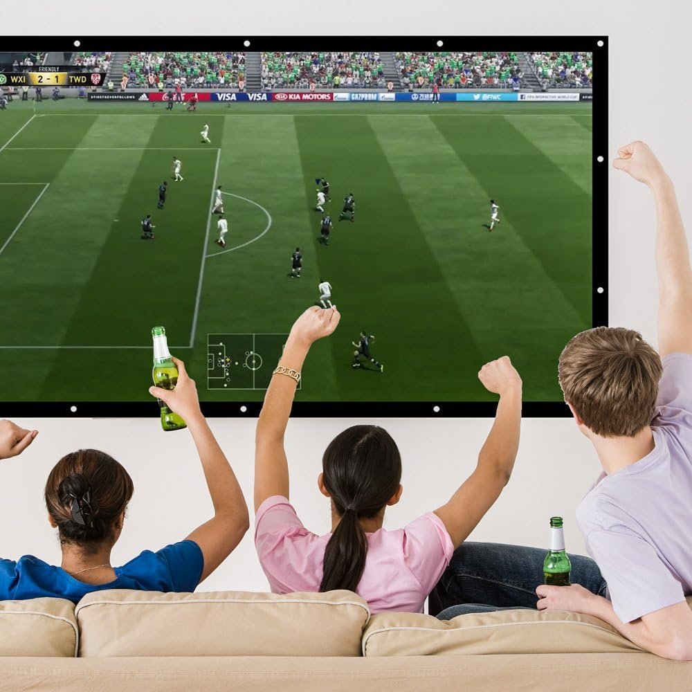 Groot projectiescherm 100 inch 16:9 voor thuisbioscoop, wandmontage, geschikt voor 4K en 3D