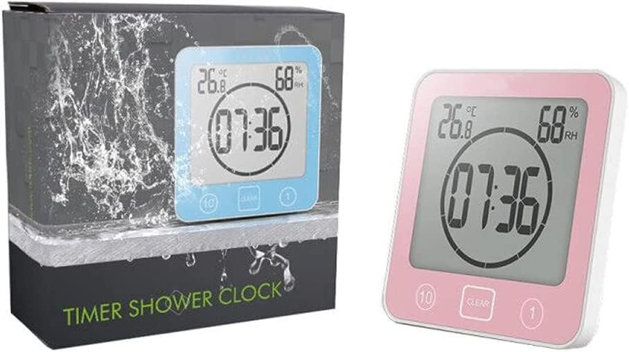 Waterdichte douchetimer met thermometer en hygrometer voor de badkamer, met countdownfunctie en display